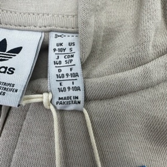 Adidas Kids Trefoil Colorblock Quarter Zip Hoodie Sz S 140 Made in Pakistan - Picture 6 of 9